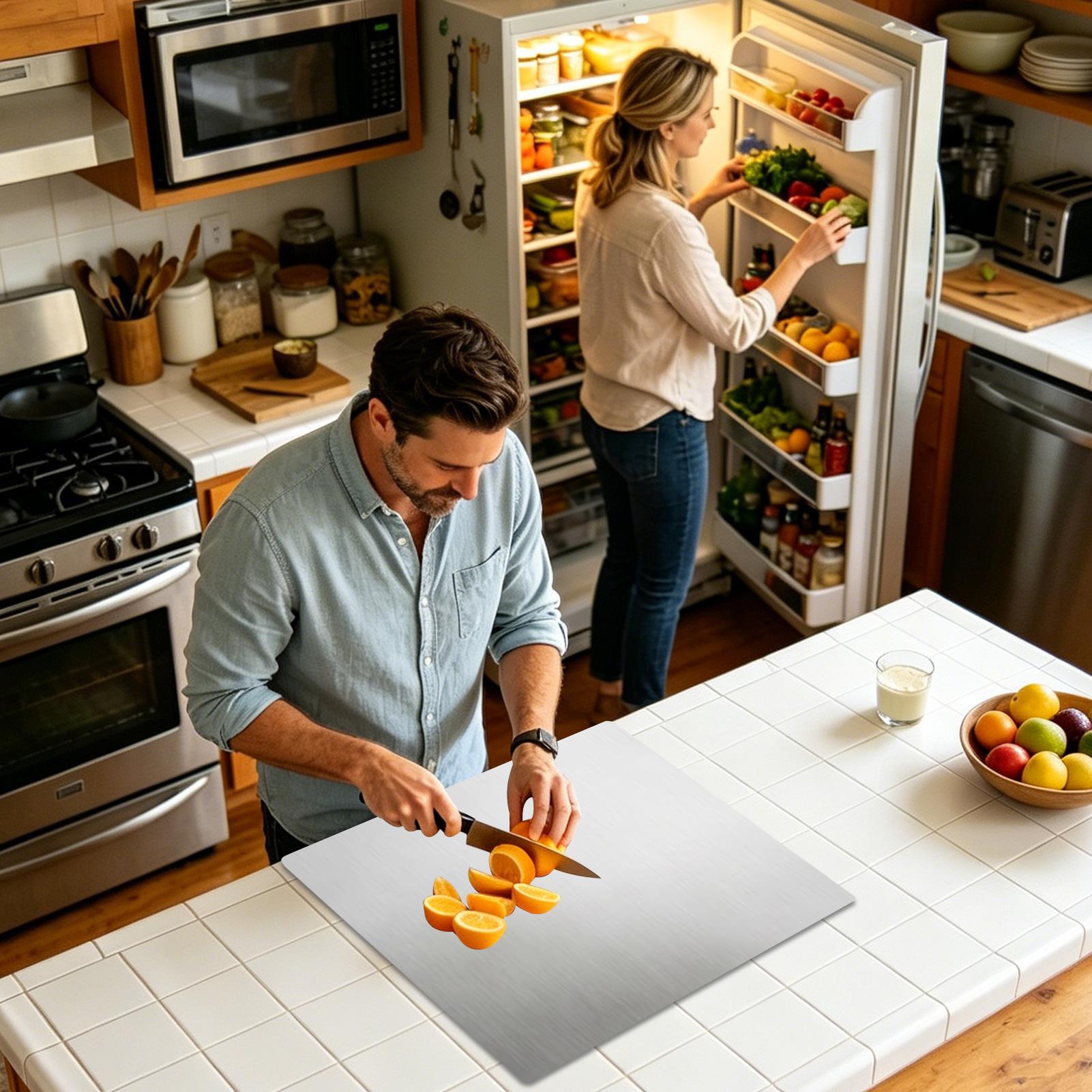 Meal Prep Food - Papan Pemotong Stainless Steel Aman untuk