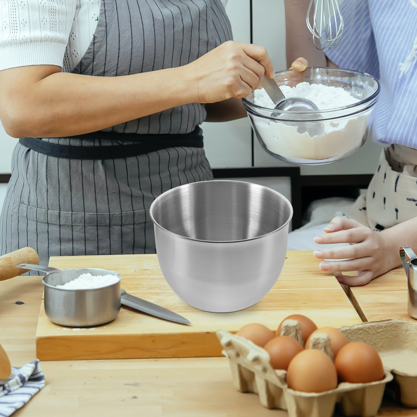 Meal Prep Food - Mangkuk Pencampur Stainless Steel Tebal, Mangkuk