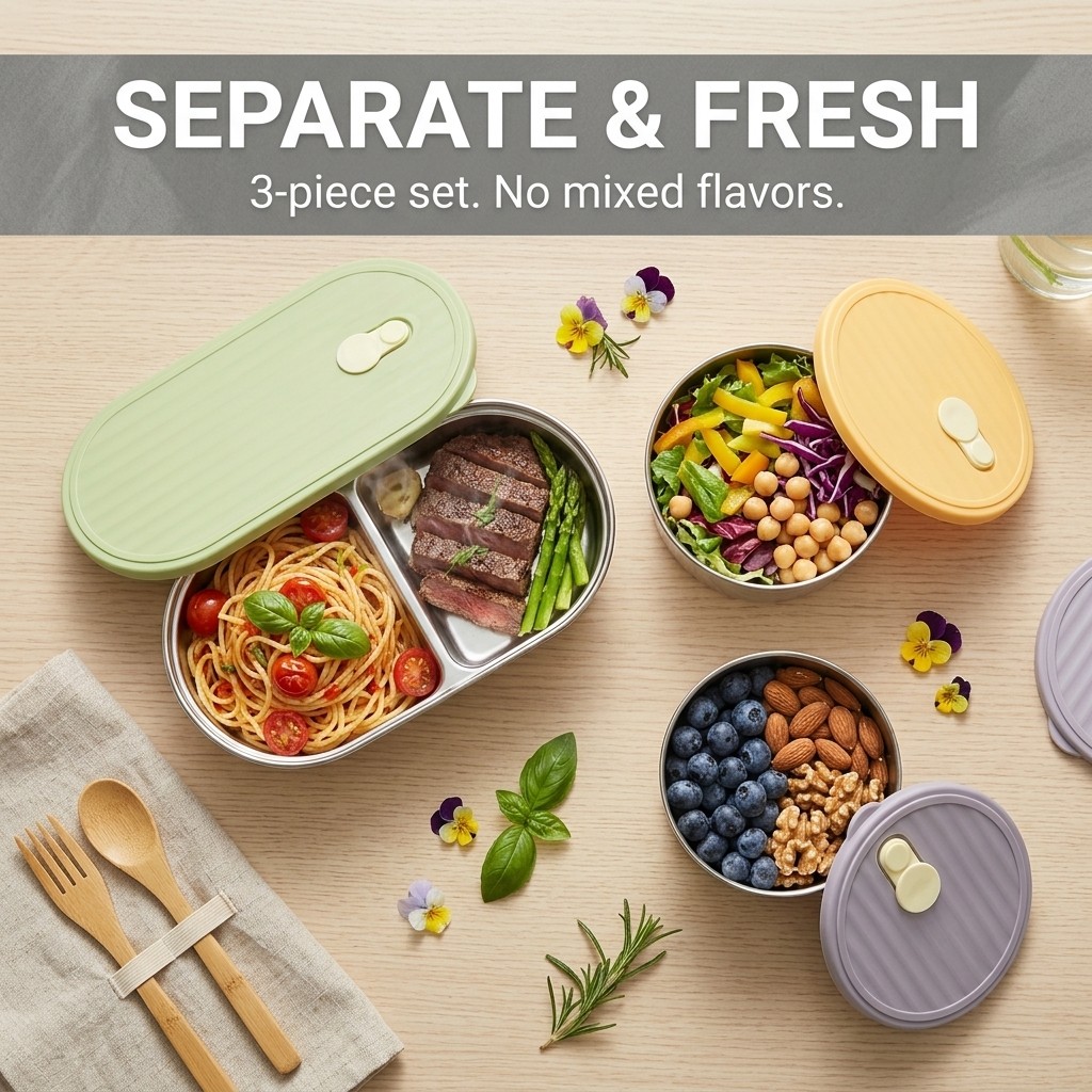 Set Kotak Makan Bento dari Baj - Meal Prep Kinder ulasan dan harga