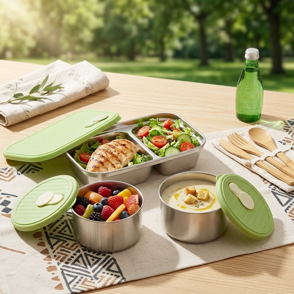 Kotak Bento Baja Tahan Karat 3 - Meal Prep Kinder ulasan dan harga