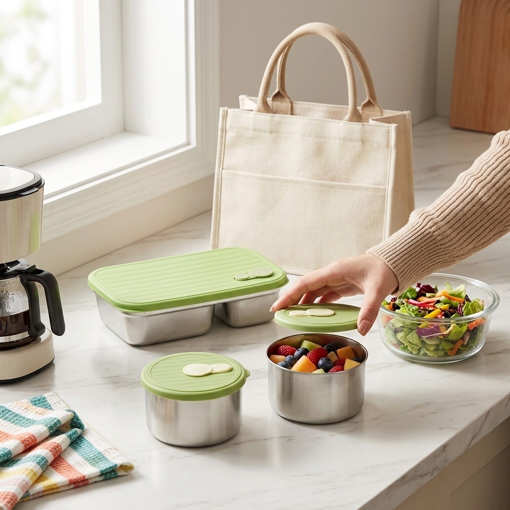 Kotak Bento Baja Tahan Karat 3 - Meal Prep Kinder ulasan dan harga