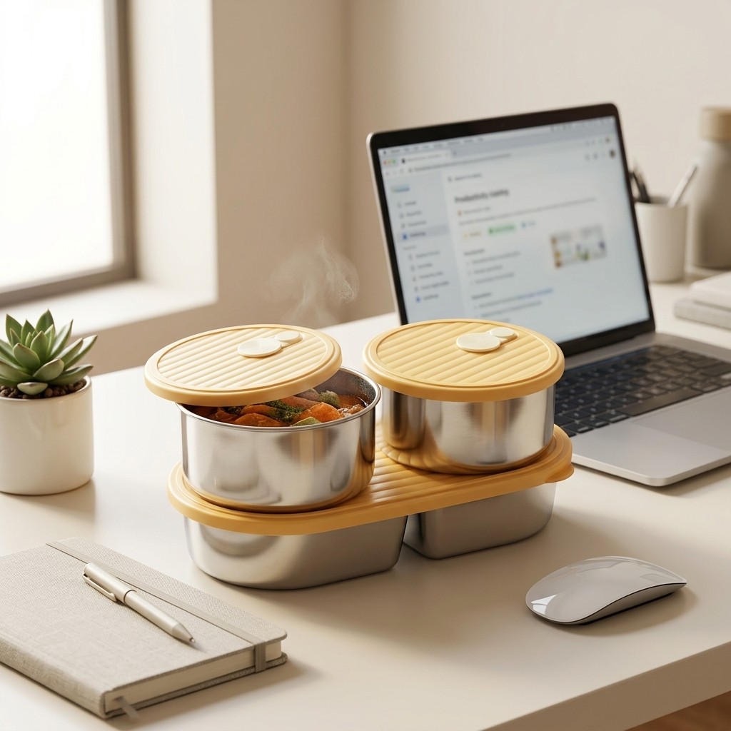 Kotak Makan Bento Stainless St - Meal Prep Kinder ulasan dan harga