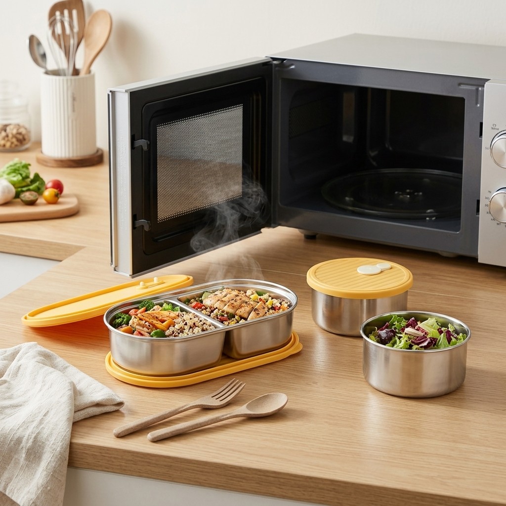 Kotak Makan Bento Stainless St - Meal Prep Kinder ulasan dan harga