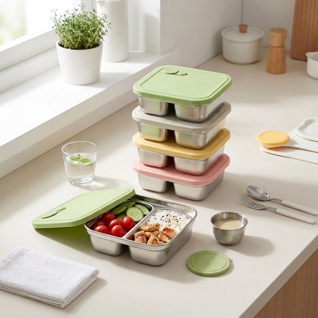 Kotak Makan Bento Stainless St - Meal Prep Kinder ulasan dan harga