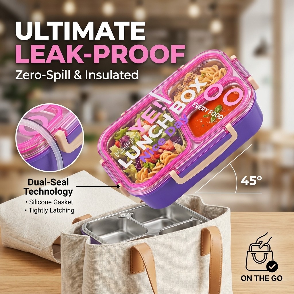 Kotak Bento Stainless Steel 30 - Meal Prep Kinder ulasan dan harga