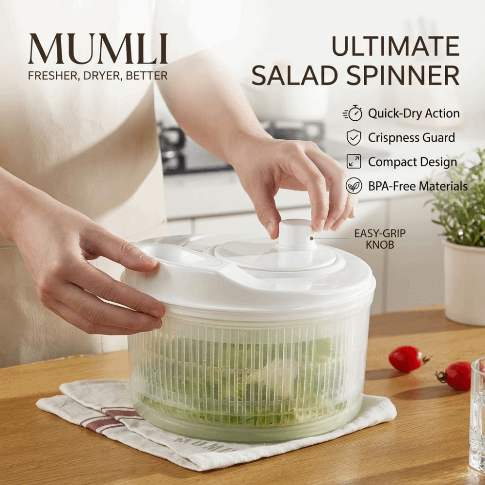 Pengering Sayuran Manual Putih - Meal Prep Manual ulasan dan harga