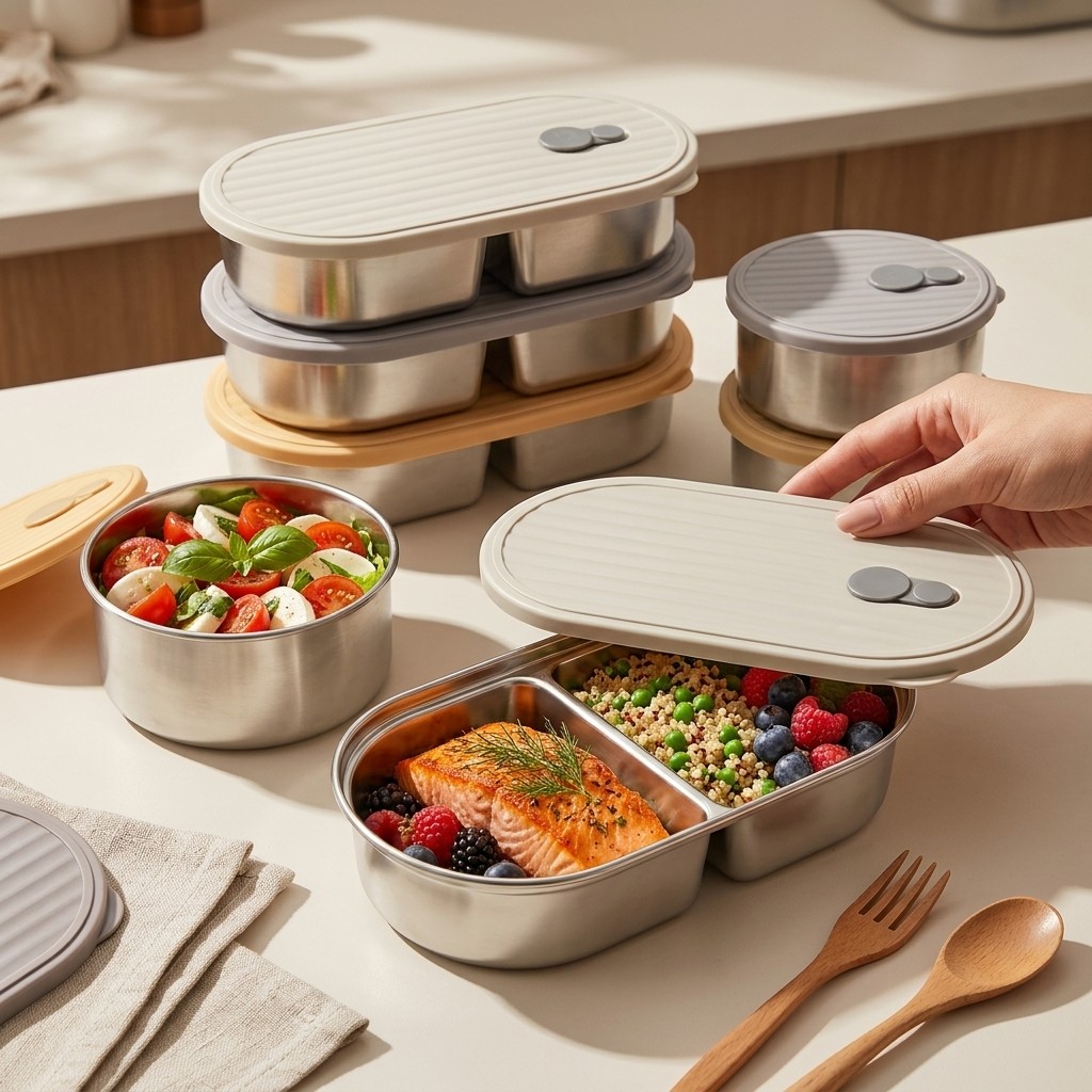Kotak Makan Siang Baja Tahan K - Meal Prep Kinder ulasan dan harga
