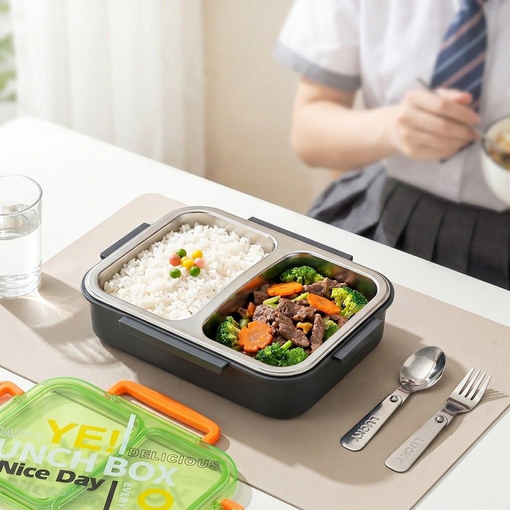 Kotak Makan Bento Stainless St - Meal Prep Kinder ulasan dan harga