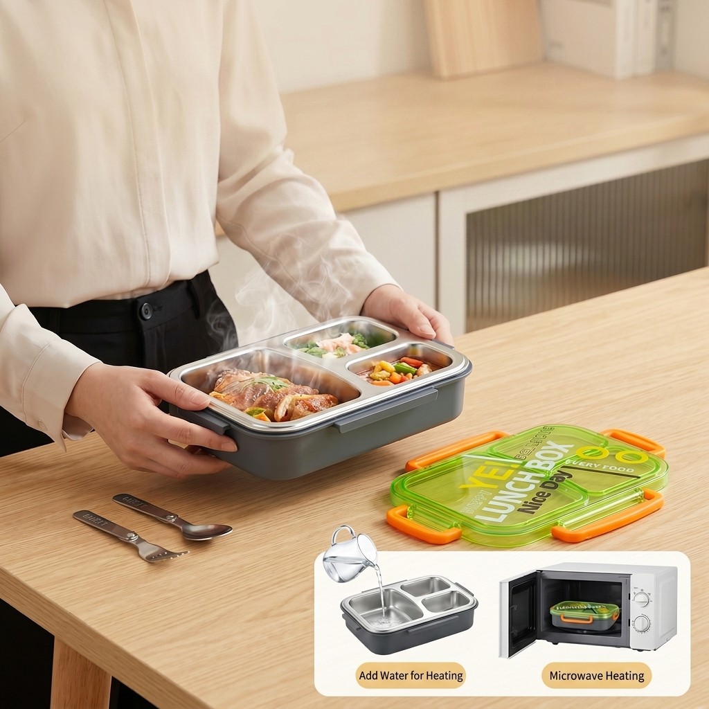 Kotak Makan Bento Stainless St - Meal Prep Kinder ulasan dan harga